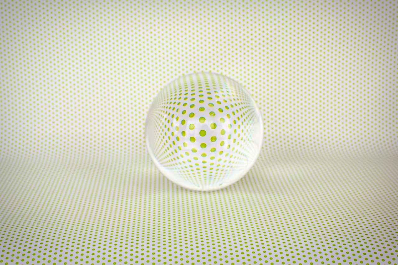 crystal ball  reflection  polka dots free photo