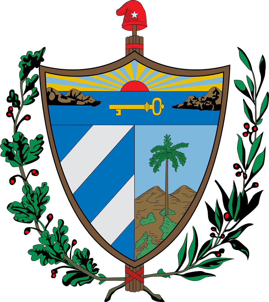 cuba coat of arms emblem free photo
