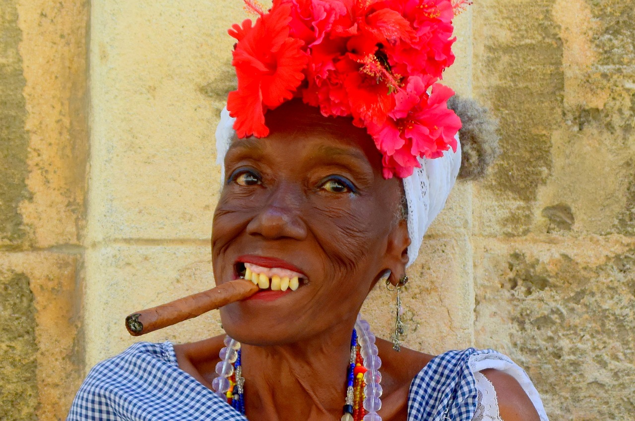 cuba cigar cuban woman free photo