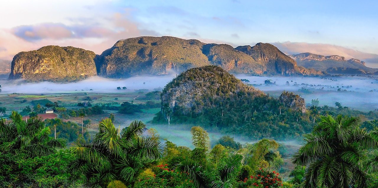 cuba  landscape  morning mist free photo