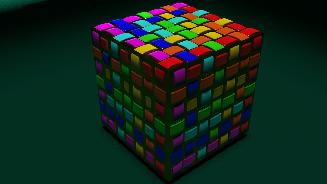 cube the colors of the rainbow 3d free photo