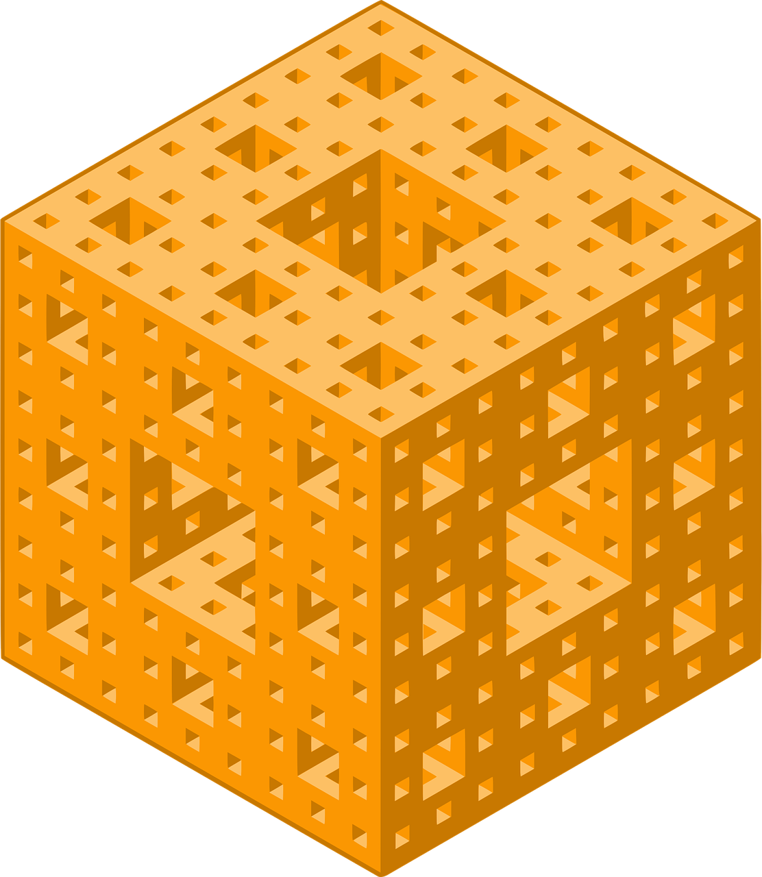 cube  the menger sponge  fractal free photo