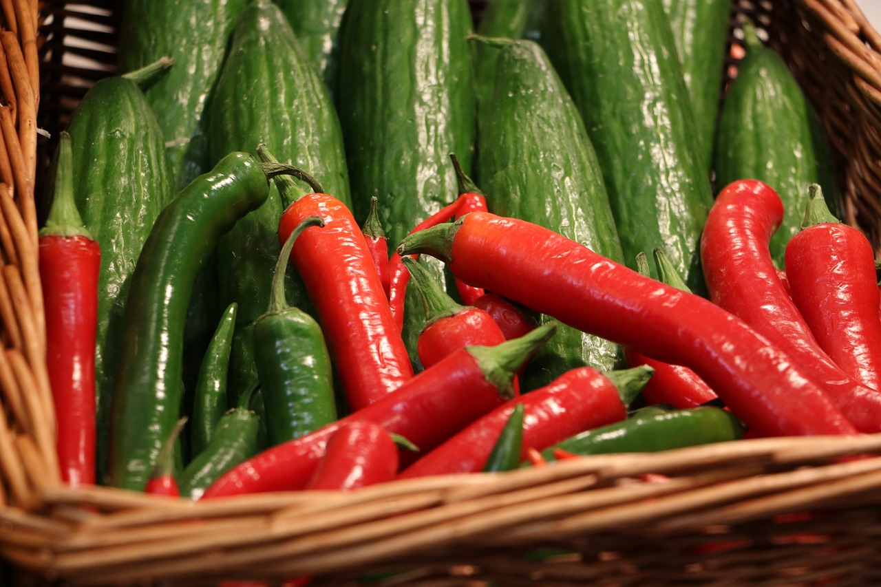 cucumber basket vegetables free photo