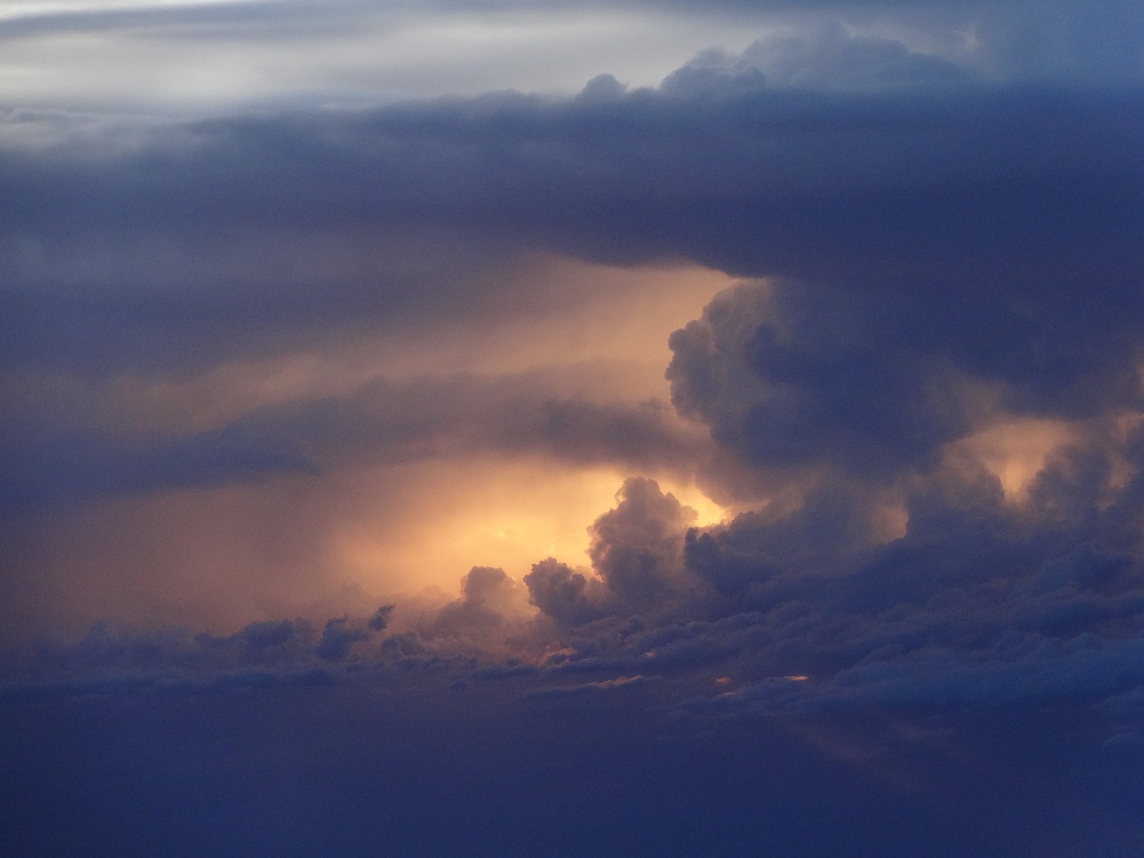 cumulonimbus storm sunset free photo