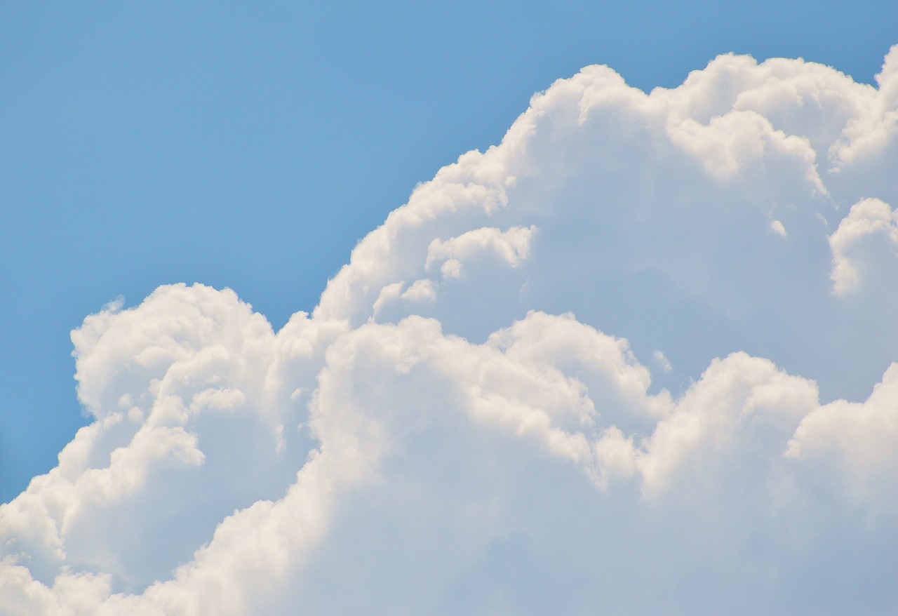 cumulus clouds sky white free photo