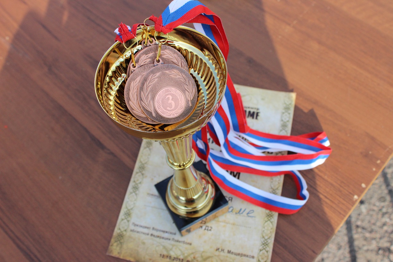cup medal diploma free photo