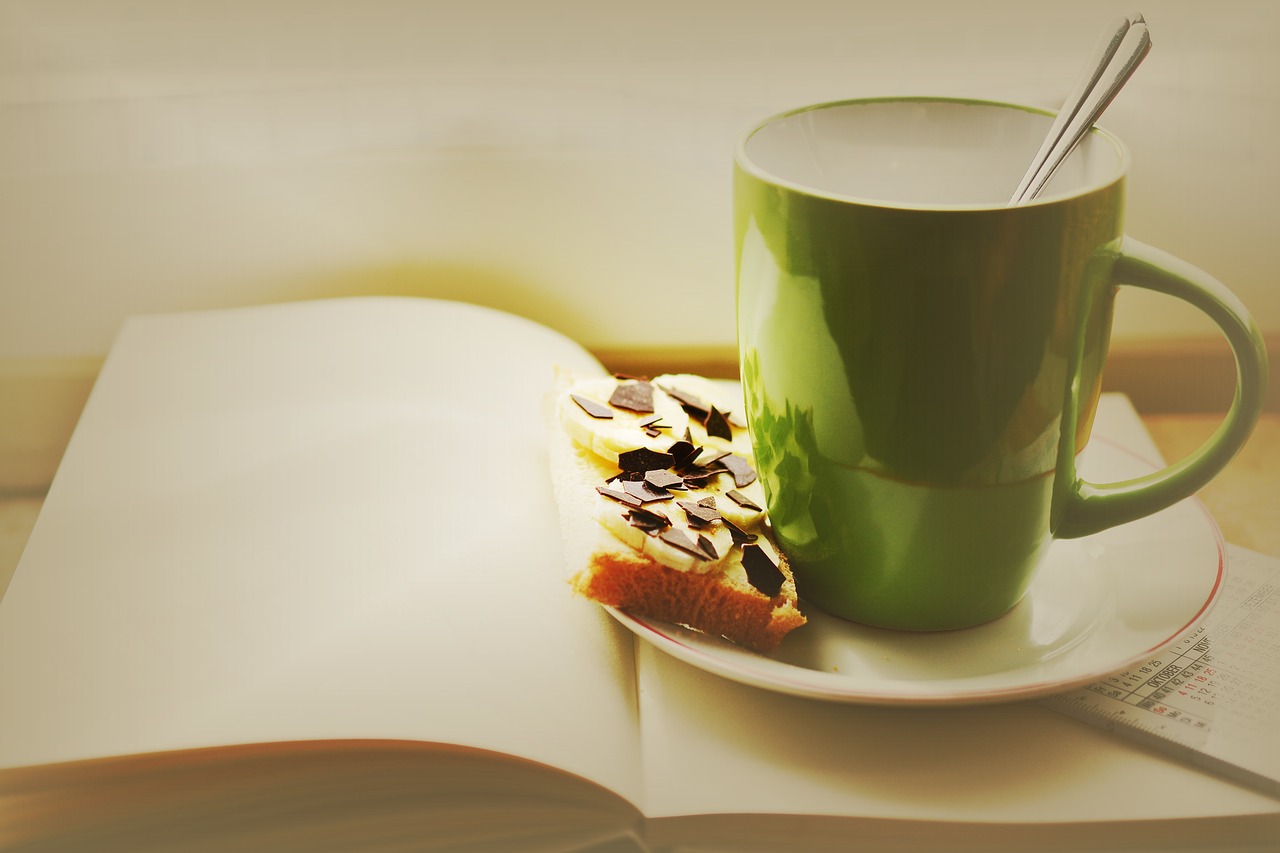 cup book breakfast free photo