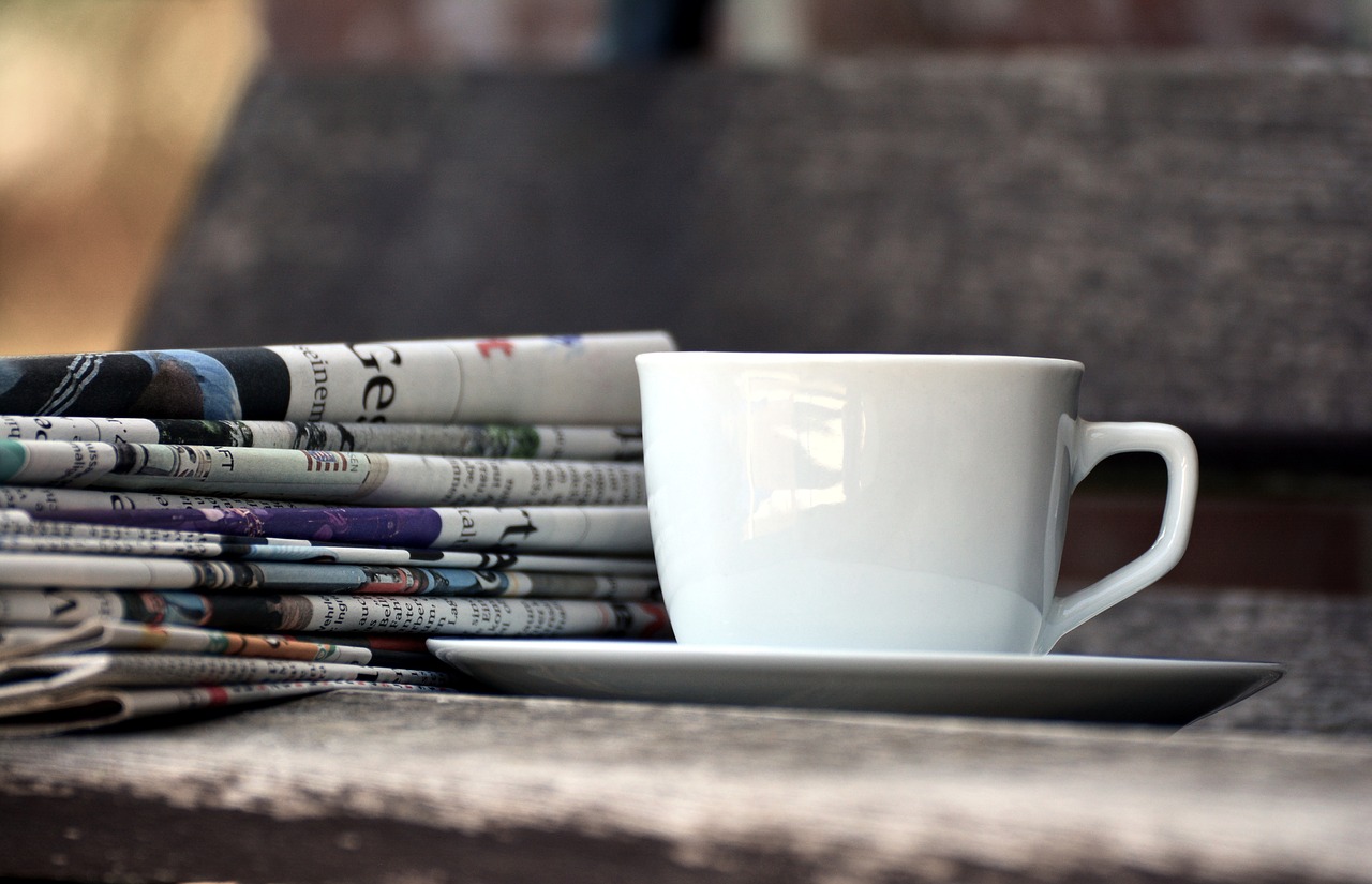 cup  newspapers  magazines free photo