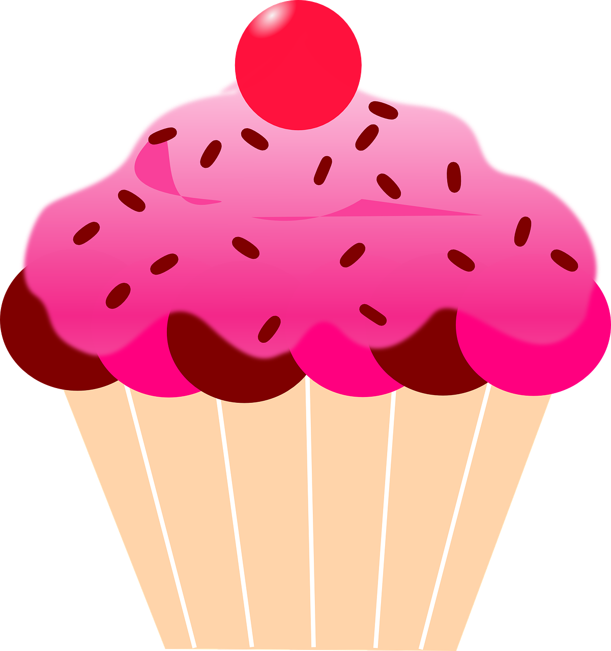cupcake cherry pink icing free photo