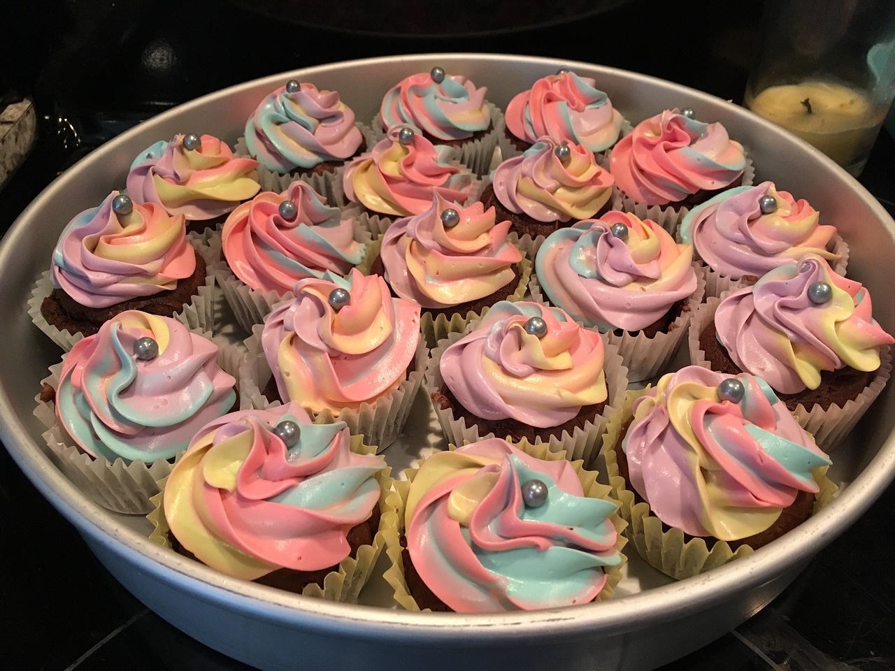 cupcake  frosting  rainbow free photo