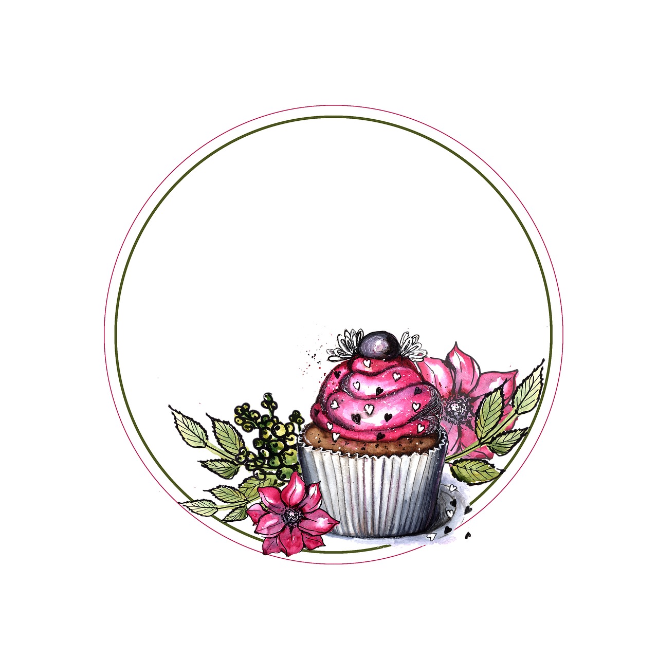 cupcake  drawing  figure free photo