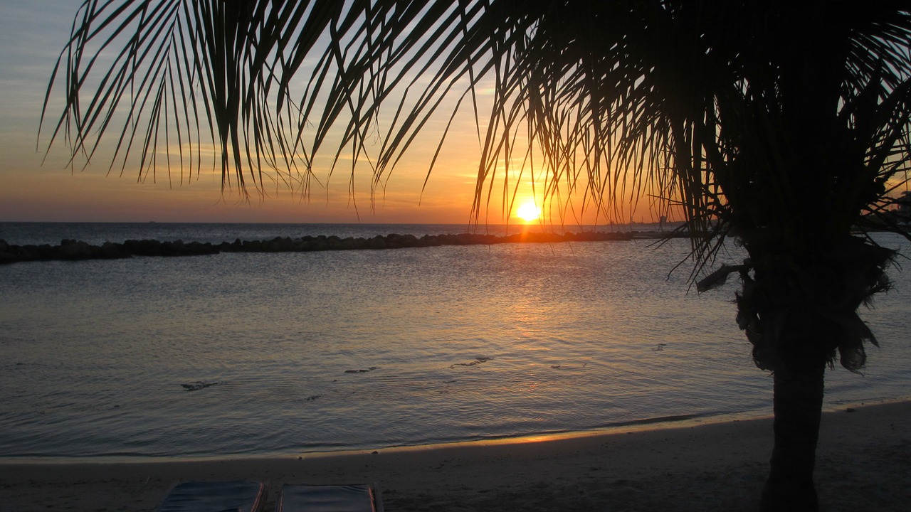 curacao sunset caribean free photo