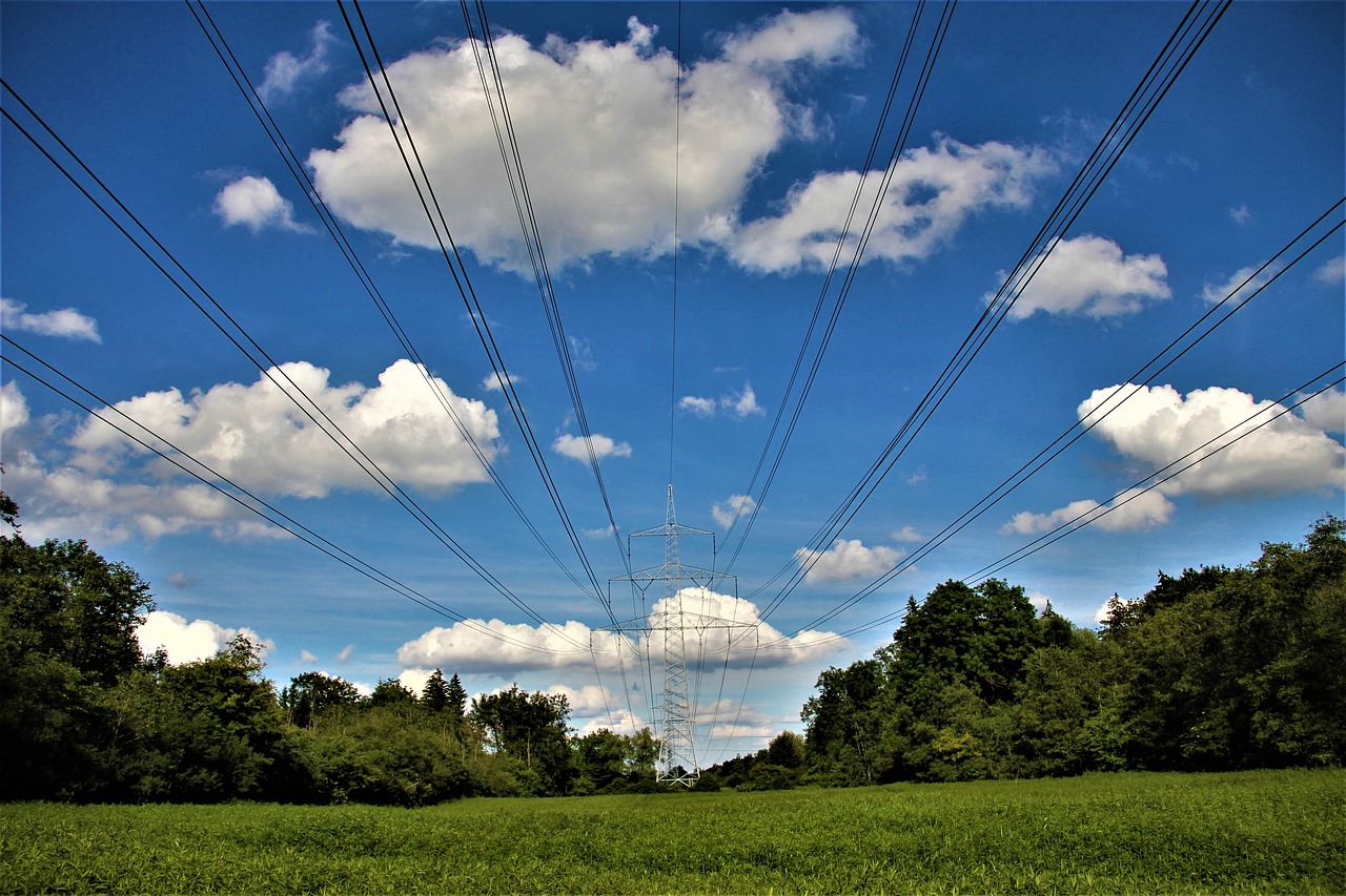 current  strommast  power line free photo