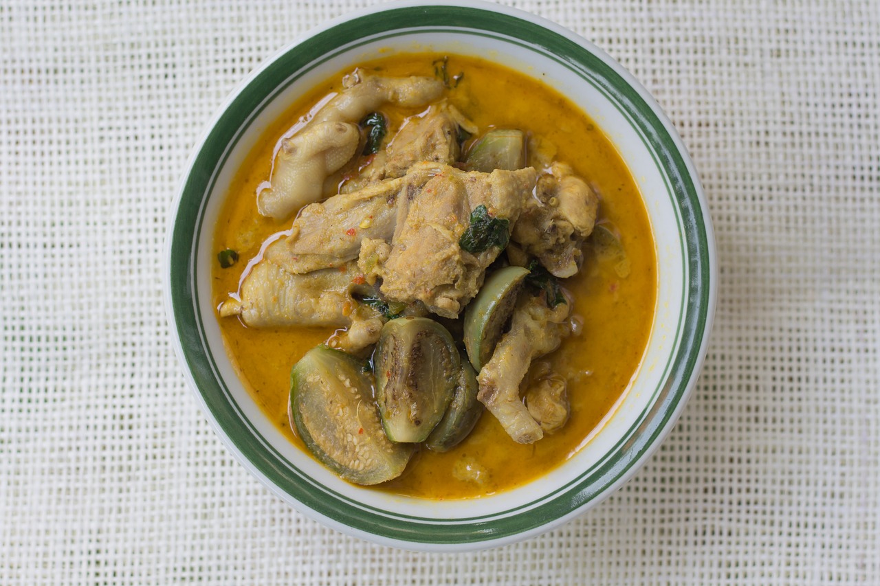 curry green curry chicken free photo