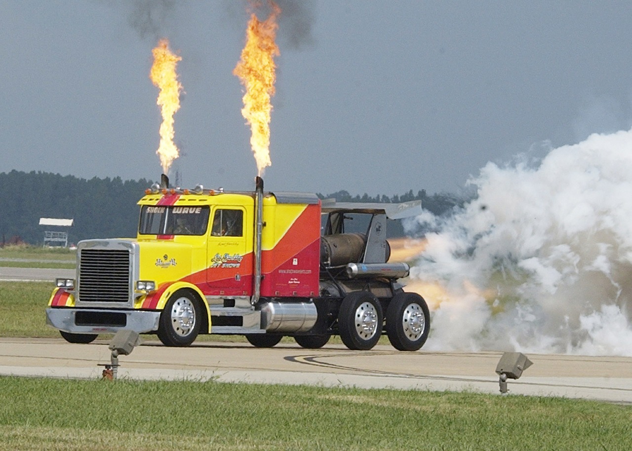 custom jet propelled truck jet engines fastest truck free photo