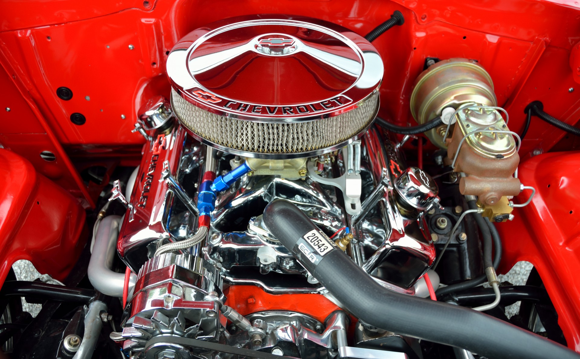 Red Car Engine Bay · Free Stock Photo