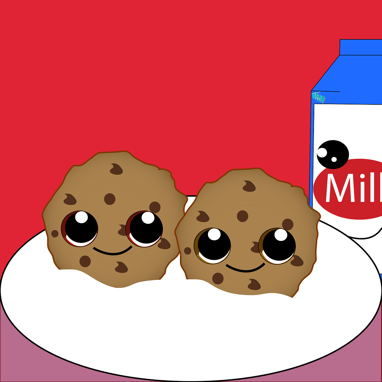 cute cookie milk free photo