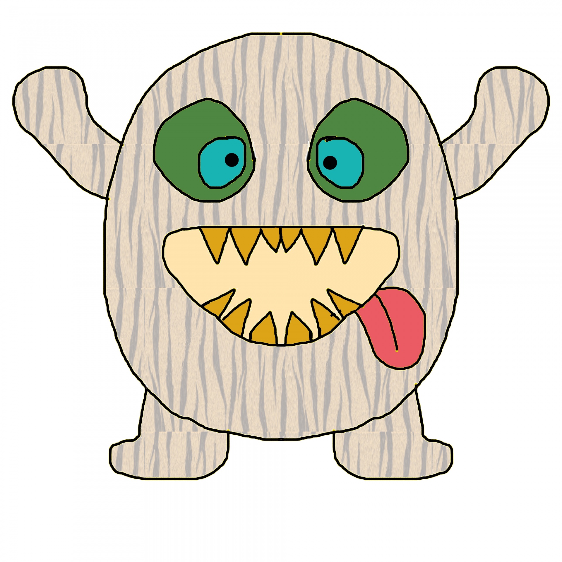 cartoon monster white free photo