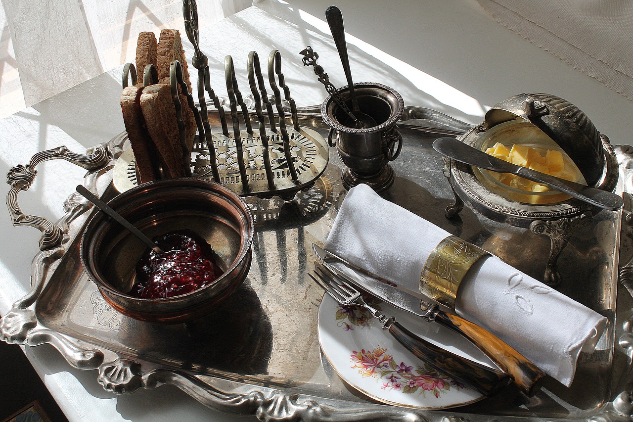 cutlery sterling silver tray free photo