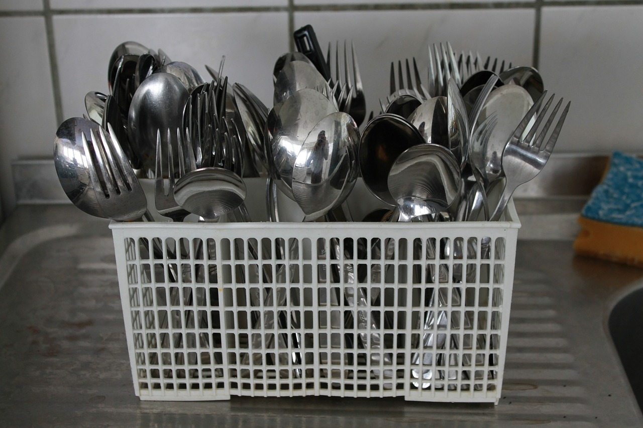 cutlery basket cutlery fork free photo