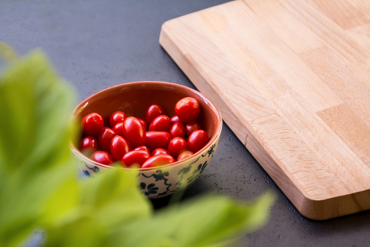 cutting board vegetables herbs free photo