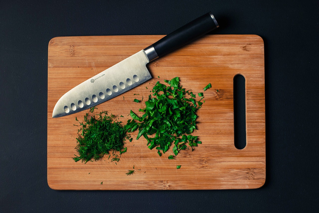 cutting board knife chopped free photo