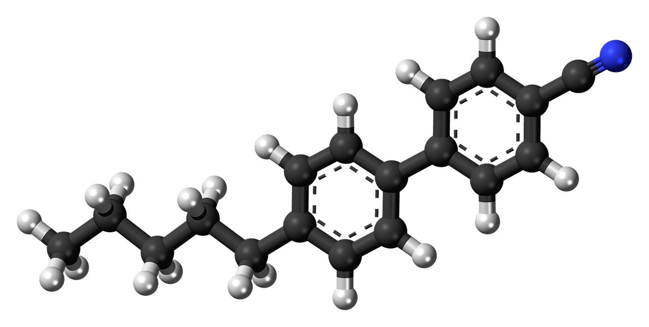 cyanopentylbihenyl molecule chemistry free photo