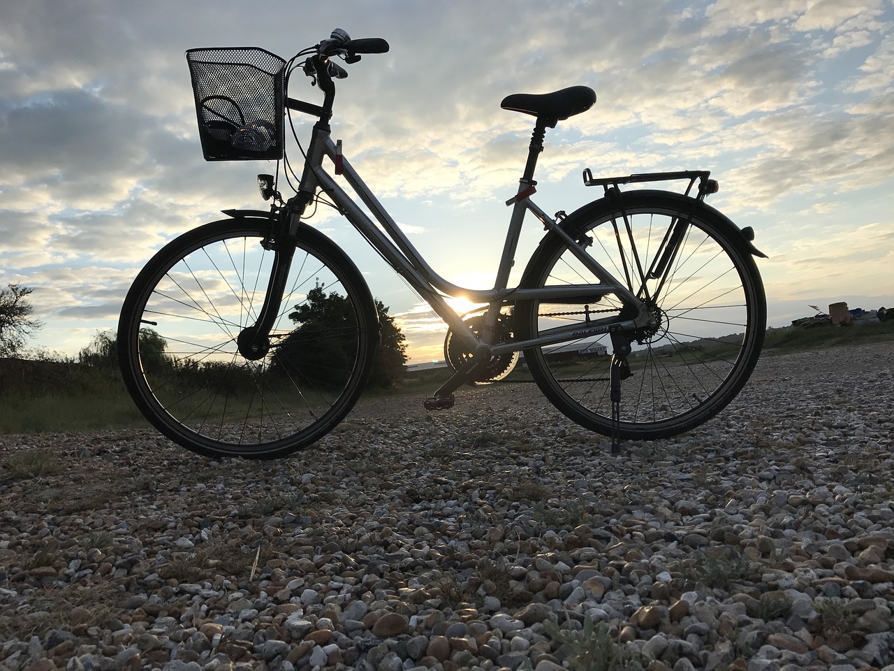 cycle beach sunset free photo