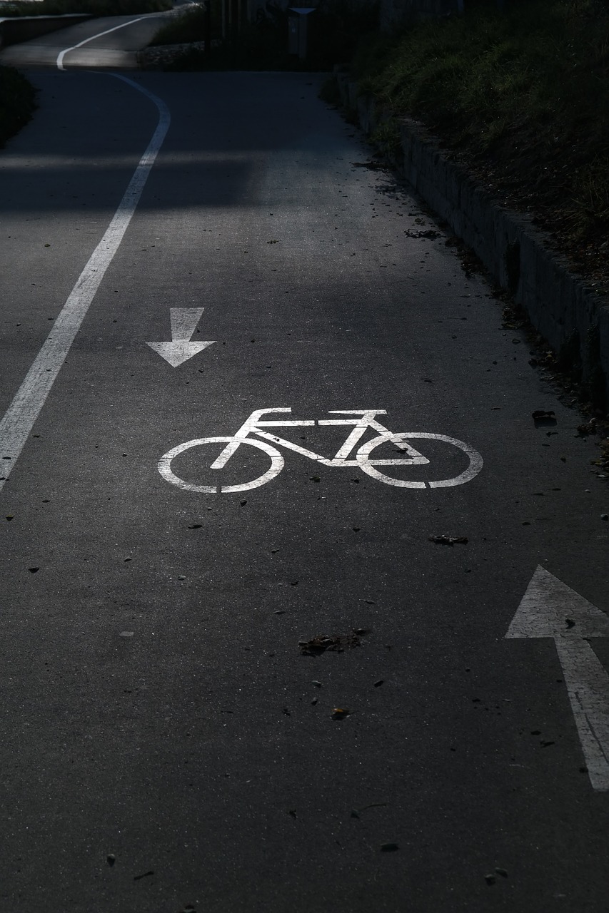 cycle path gauge bicycle path free photo