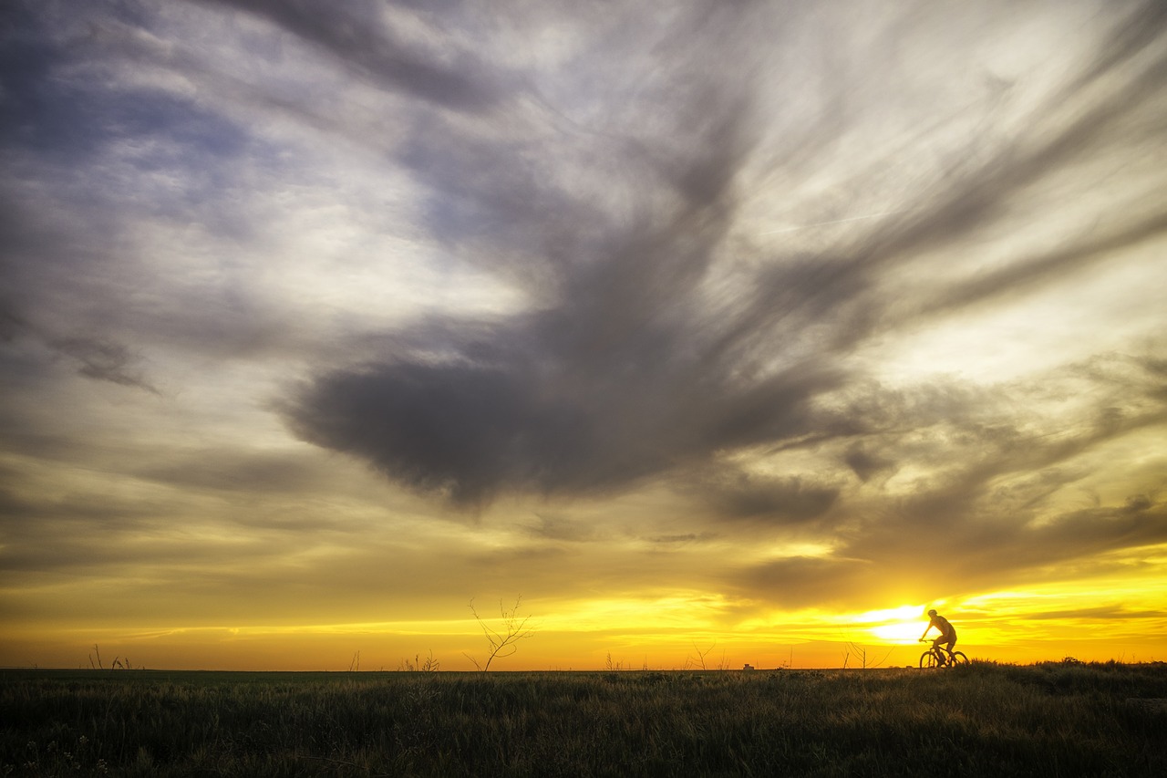 cycling landscape sun free photo