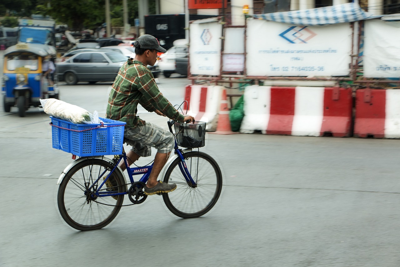 cycling vendor labor free photo