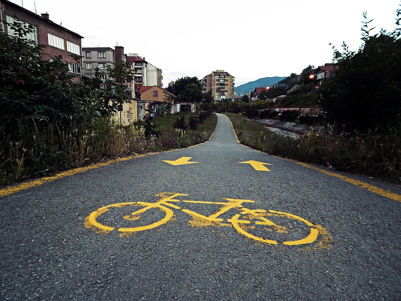 cycling path bike commuting free photo