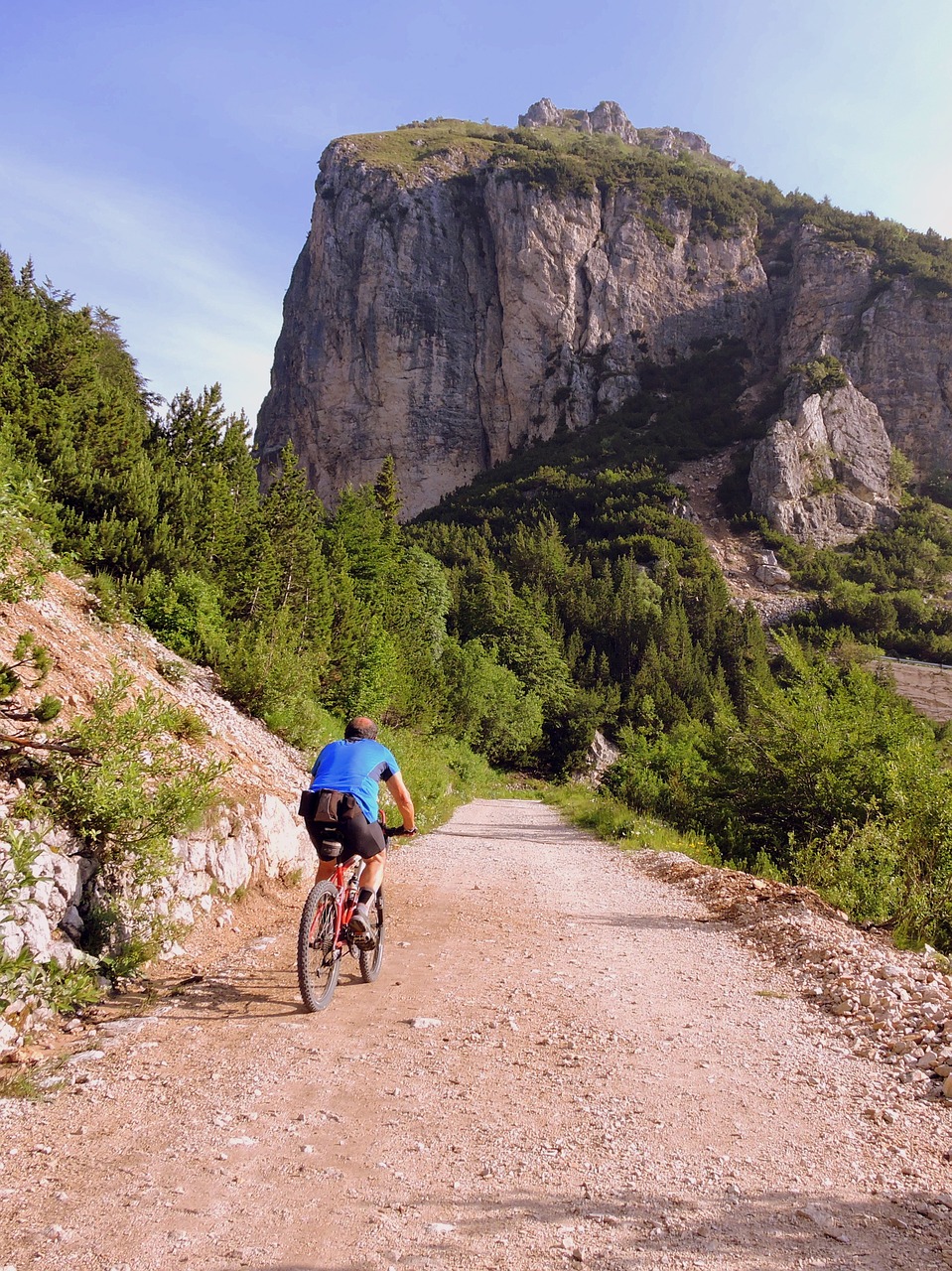 cyclist trail mountain free photo