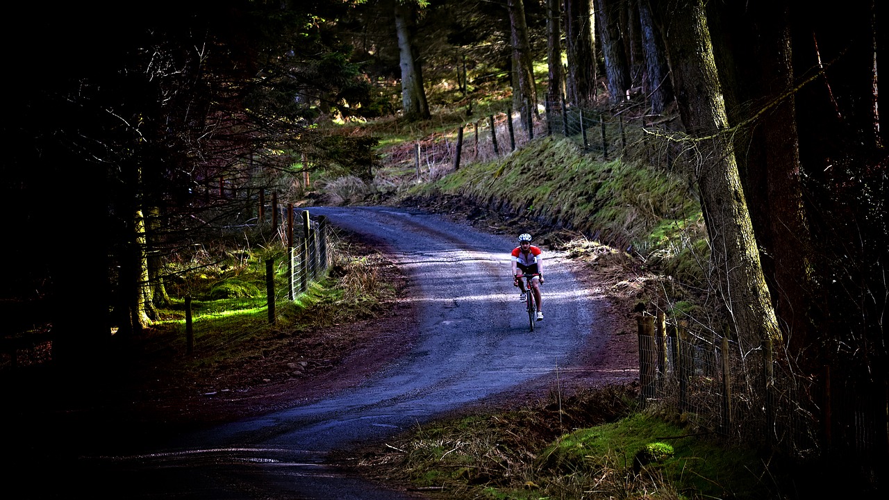cyclist  landscape  hill free photo