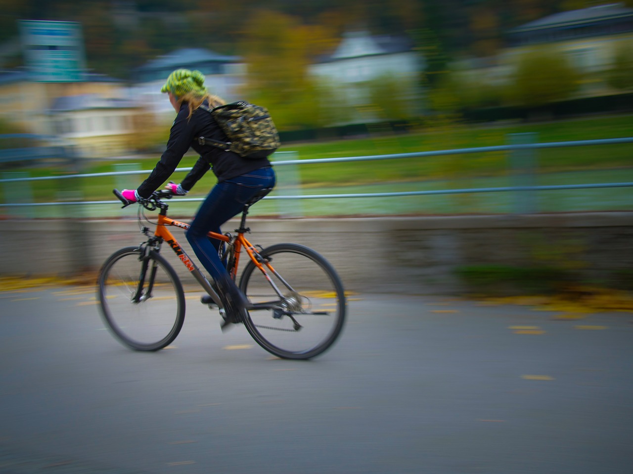 cyclists fast cycle path free photo