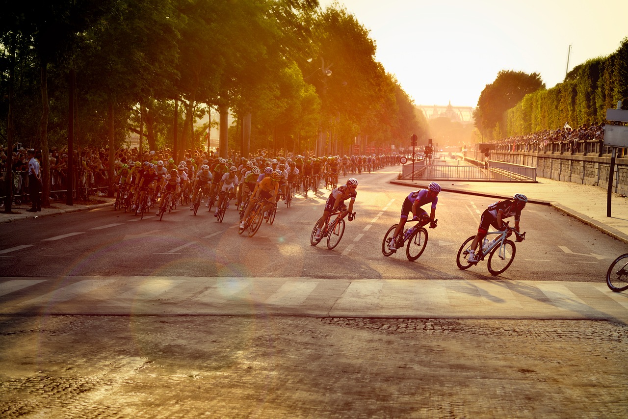 cyclists race tour de france free photo