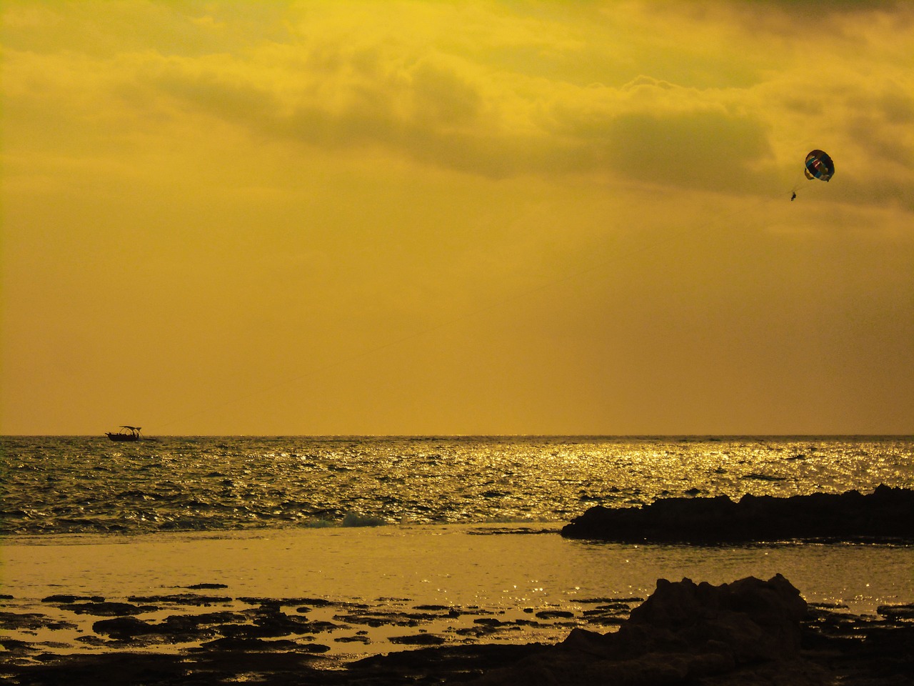 cyprus sunset boat free photo