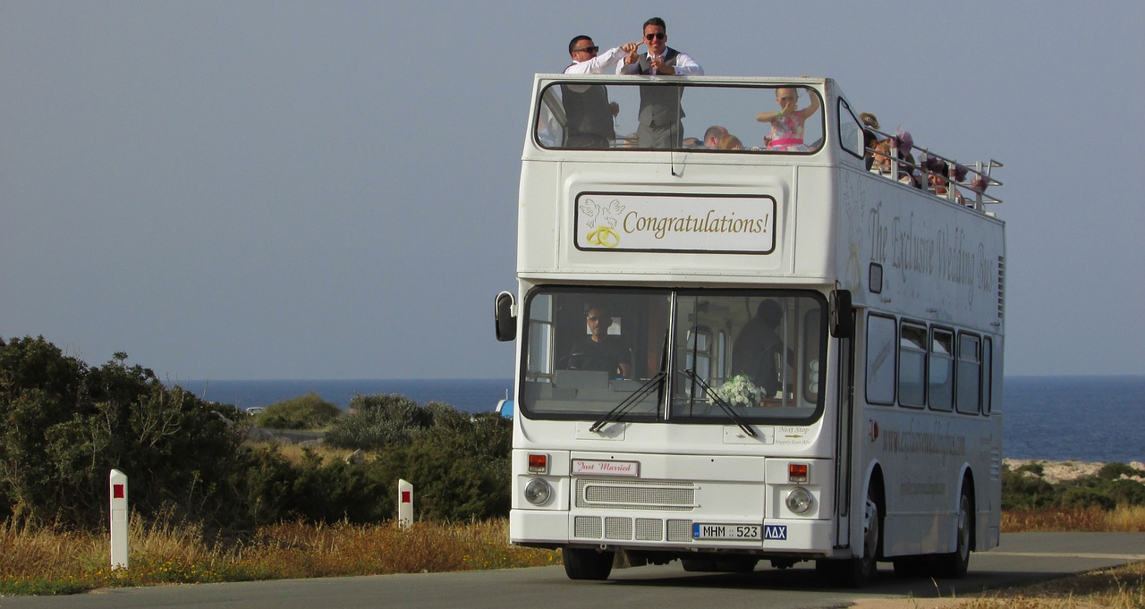cyprus cavo greko wedding bus free photo