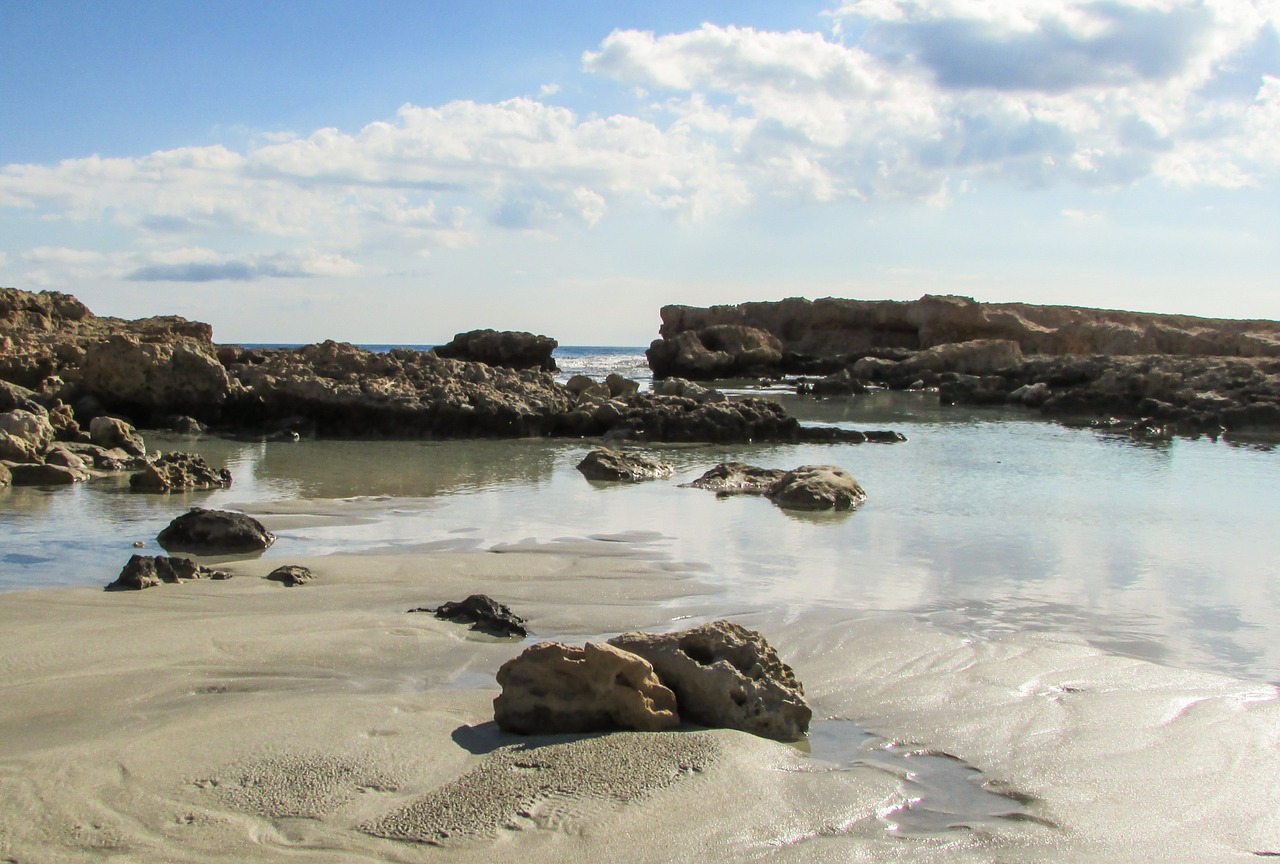 cyprus rocky coast sea free photo