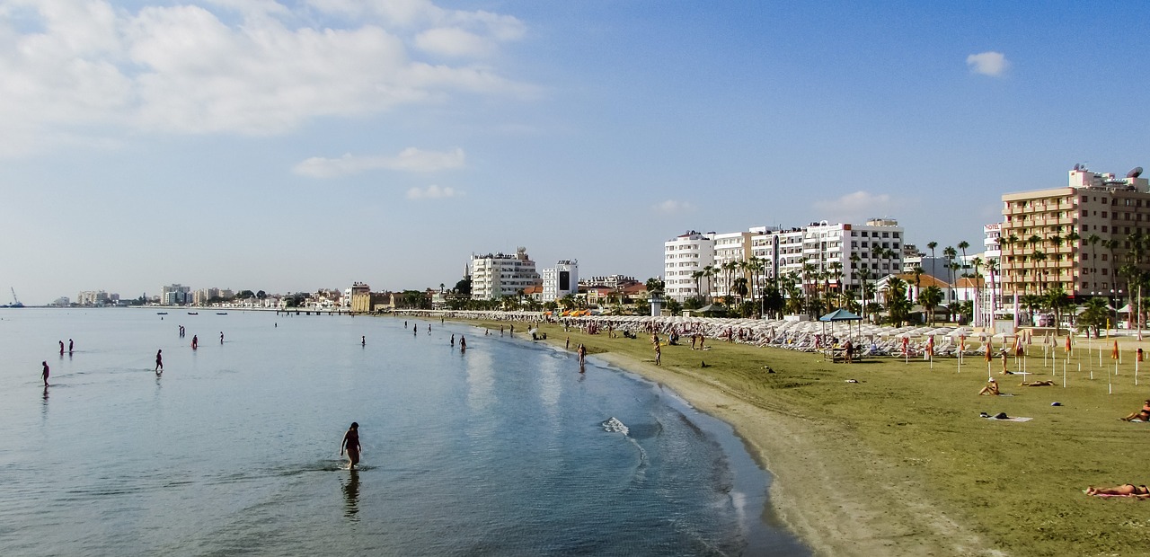 cyprus larnaca town beach free photo