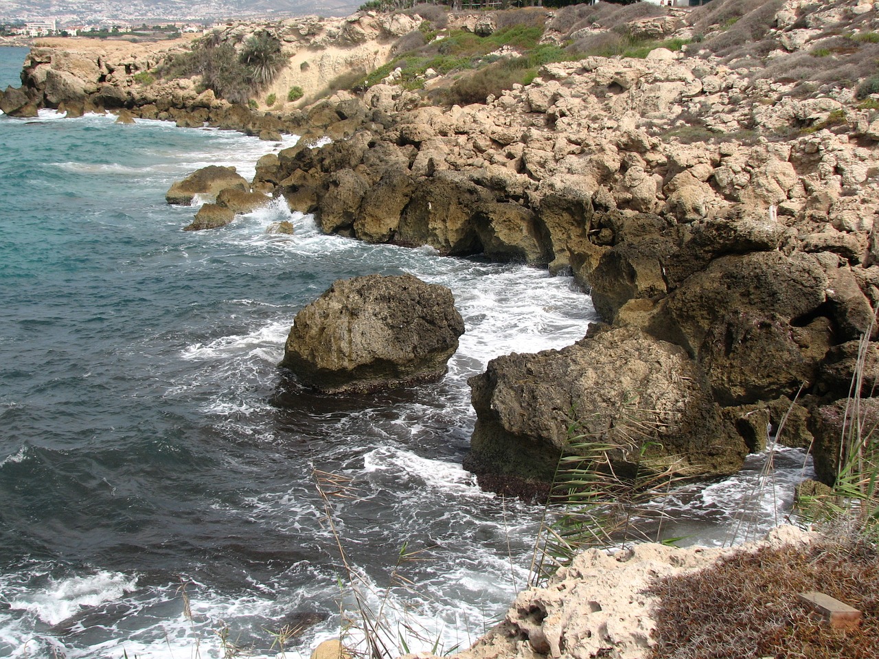 cyprus water rocks free photo