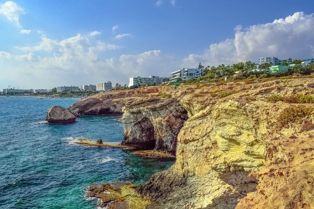 cyprus ayia napa rocky coast free photo