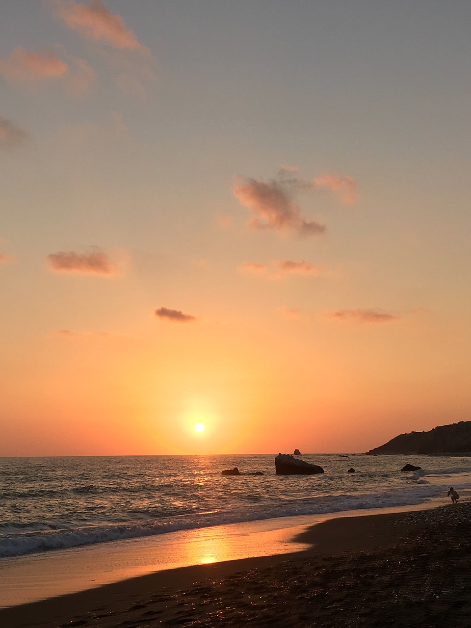 cyprus sunset beach free photo