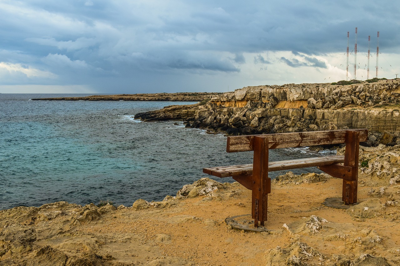 cyprus  cavo greko  bench free photo