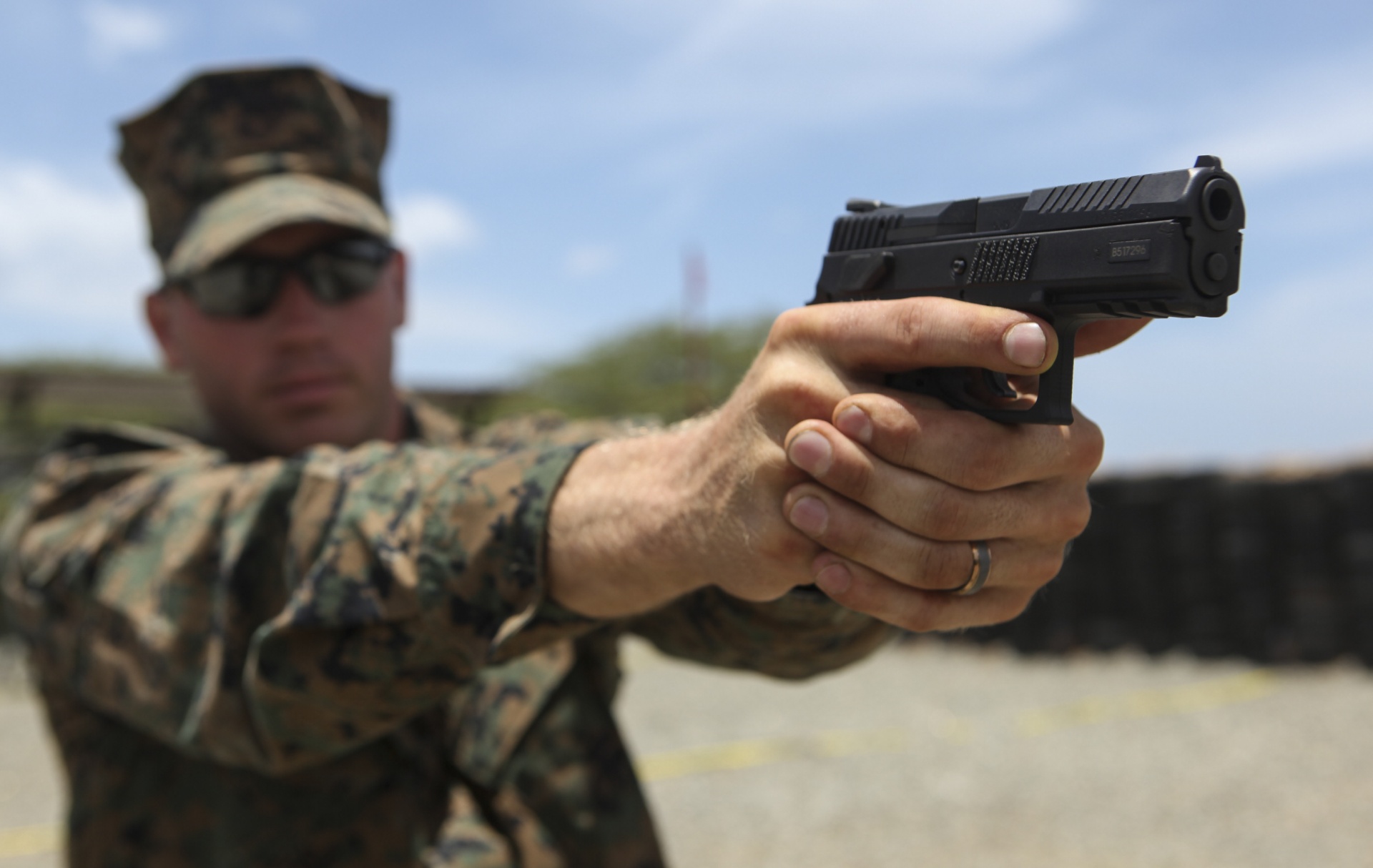 pistol training marines free photo