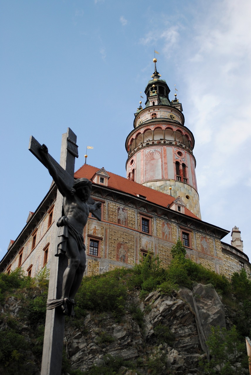 czech krumlov castle the crucifixion free photo