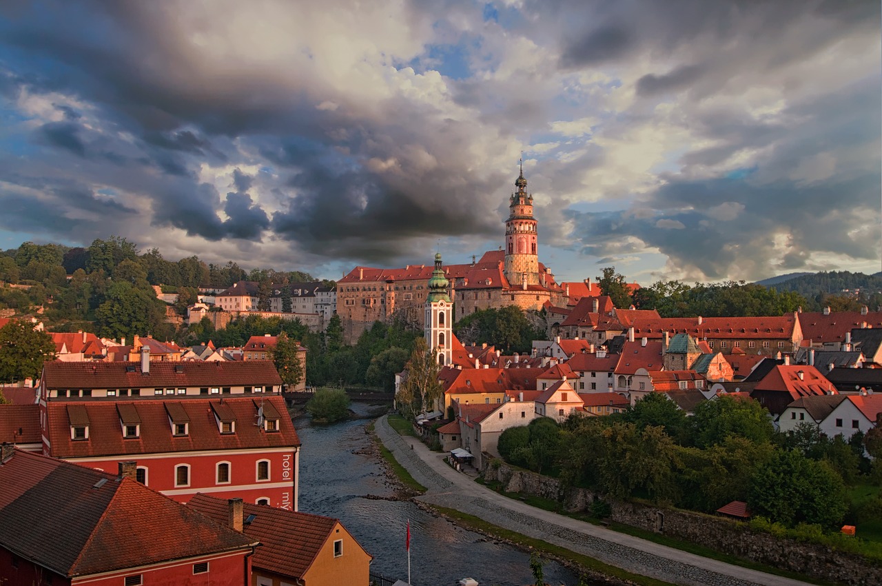 czech krumlov morning city free photo