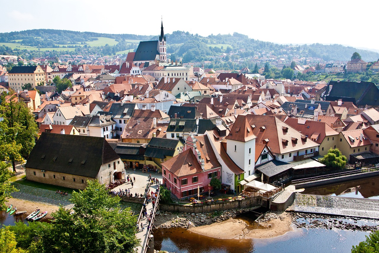 czech republic krumlov view from above free photo