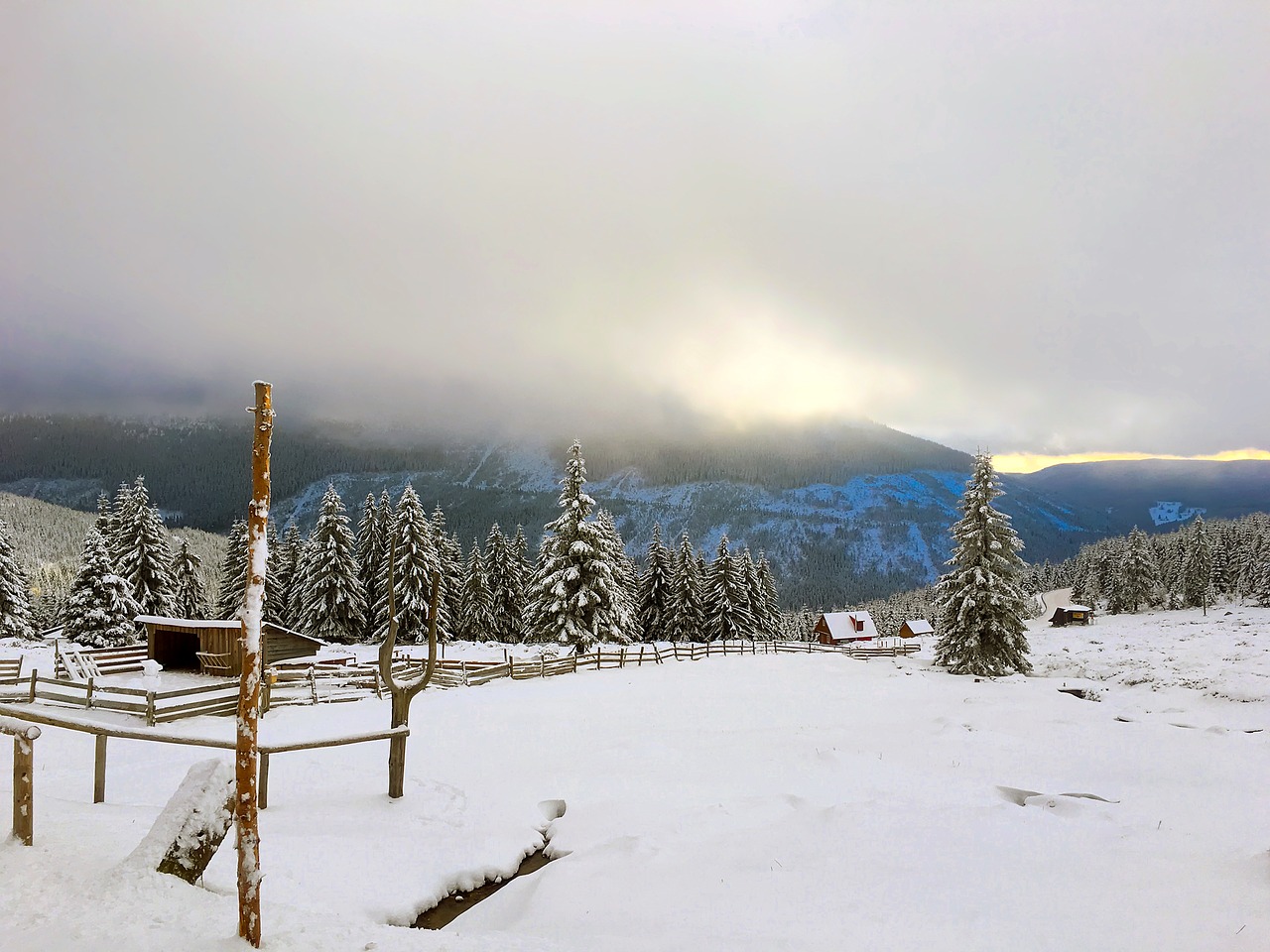 czech republic winter snow free photo