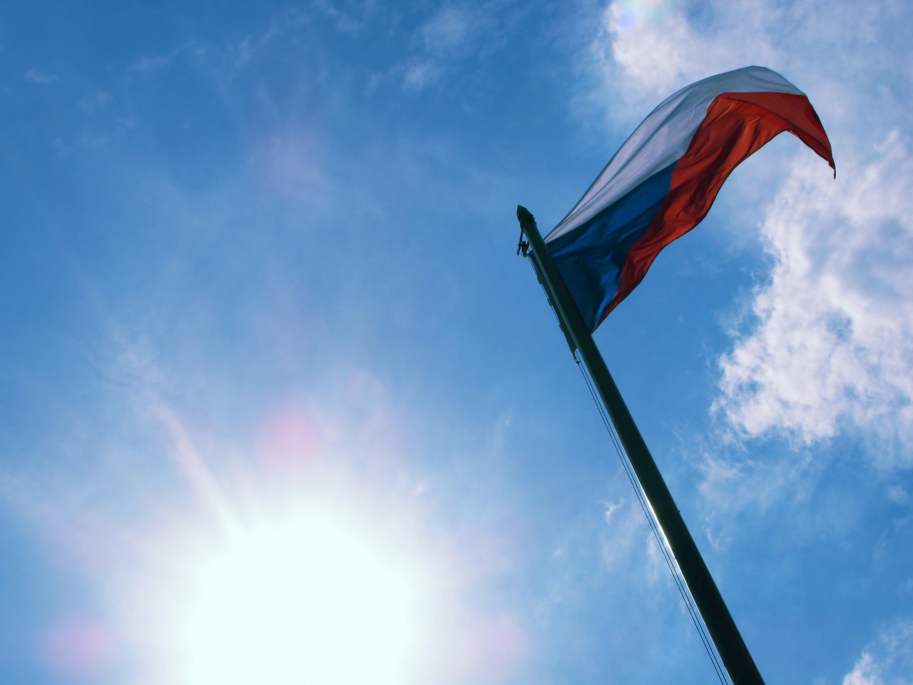 czech republic flag banner free photo